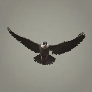 contemporary style of a flying bird