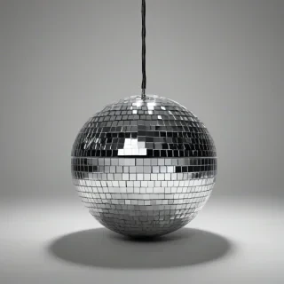 disco ball, on a plain white background, even lighting 