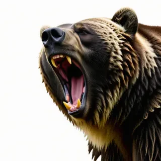 roaring brown bear