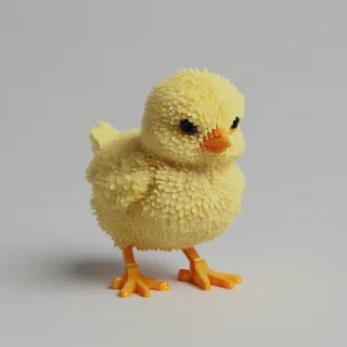 pixel art yellow baby chick, on a plain white background, even lighting 