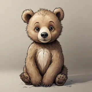 Cartoon style of a baby bear