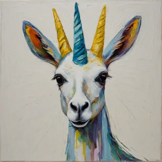 abstract expressionism llamacorn head