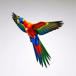 rainbow lorikeet bird in flight