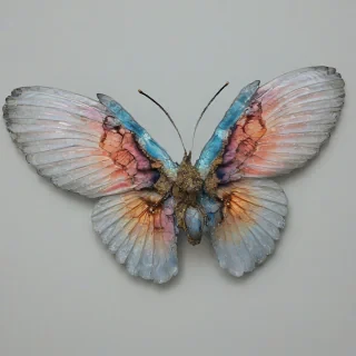 geode colored wings, only wings in the image, wide angle shot, bright lighting, on a plain white background, even lighting