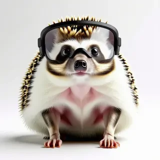 hedgehog with visor