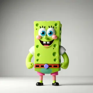 A full-body view of Patrick Star from SpongeBob SquarePants, on a plain white background, with a wide shot, and a detailed illustration style, featuring his signature green skin, blue eyes, and goofy smile, with his arms at his sides and his feet visible, in a relaxed pose, with soft lighting and no shadows