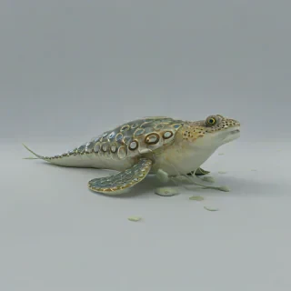 3d cartoon sea creature, on a plain white background, even lighting