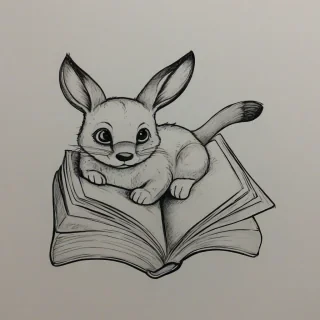 hand-drawn cartoon, cute storybook animal, on a plain white background, even lighting