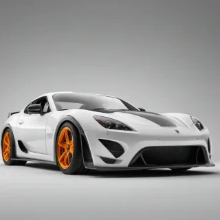 Make an epic sports car, on a plain white background, even lighting 