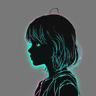 Digital silhouetted anime art style neon art of something Natural