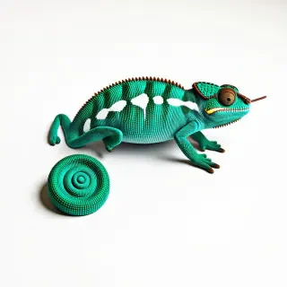 full body side view chameleon