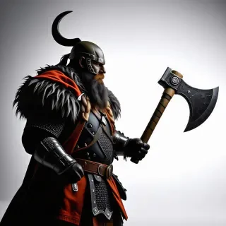 Viking holding a battle axe