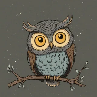 Ghibli style of an owl