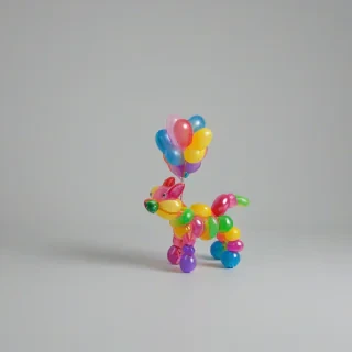 balloon animal, on a plain white background, even lighting