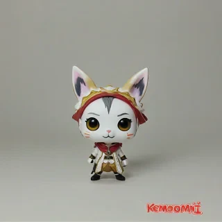 Funko pop kemonomimi, on a plain white background, even lighting