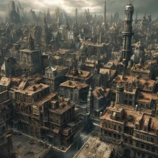 stormpunk cityscape