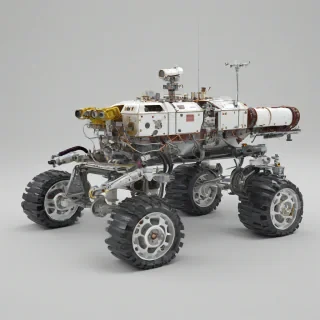 space rover, on a plain white background, even lighting