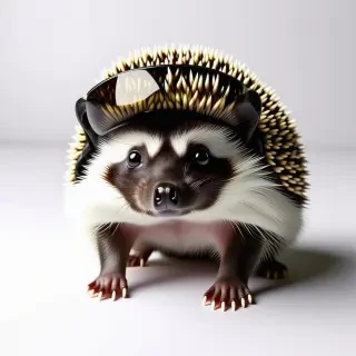hedgehog with visor