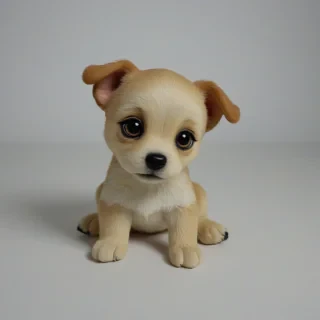 chibi style puppy, on a plain white background, even lighting