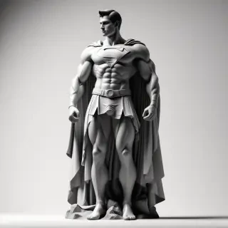 Greek style statue of superman