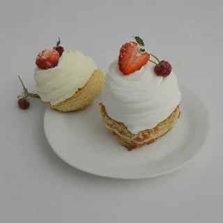 beautiful, delicious dessert, on a plain white background, even lighting