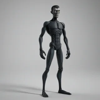 3D animated Lurch style character, full body visible, even lighting, on a plain white background, even lighting