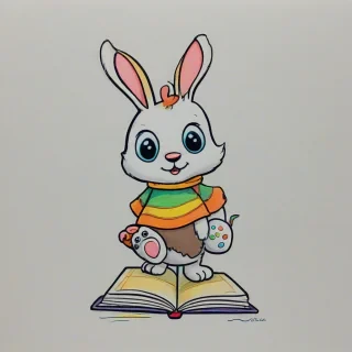 a hand-drawn cartoon, cute storybook animal, on a plain white background, with colorful outlines, even lighting, on a plain white background, even lighting