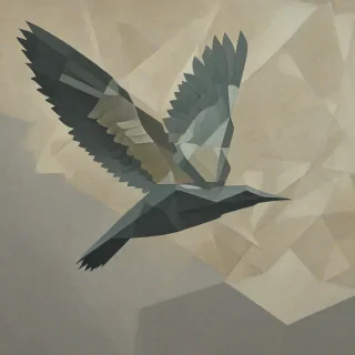 Cubism of a flying bird