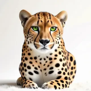 gold cheetah with green eyes