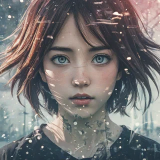 double exposure photography effect in anime art style