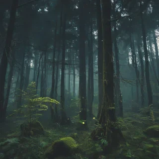 cyberpunk forest