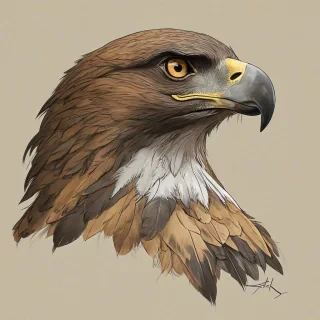 Ghibli style of a golden eagle