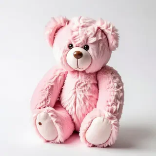 pink fuzzy teddy bear
