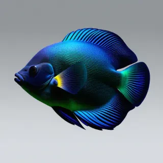blue and green angel fish