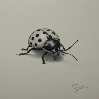 Sketch drawing of a ladybug