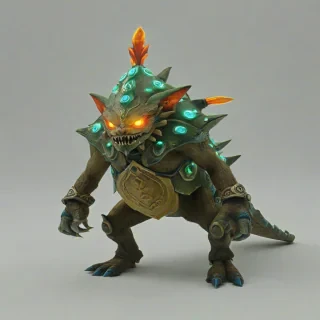 Zelda like creature, bright lighting, on a plain white background, even lighting