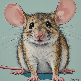 Pop art painting of a baby mouse