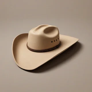 cartoon style light brown cowboy hat, on a plain white background, even lighting