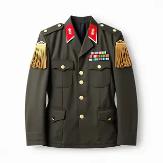 military Jacket With Shoulder Tassels