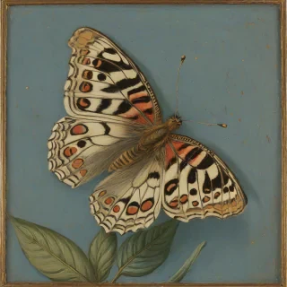 Renaissance painting of a butterfly