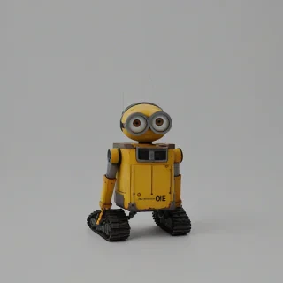 Minion wall-e, on a plain white background, even lighting 