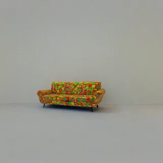 pop art style couch, on a plain white background, even lighting