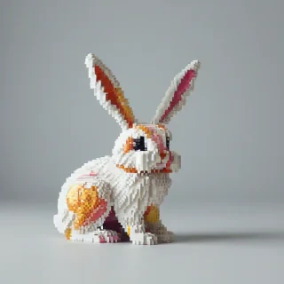 pixel art Easter Bunny, on a plain white background, even lighting
