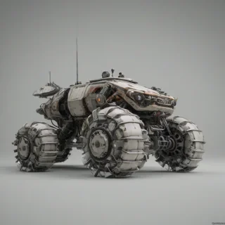 Biopunk vehicle, on a plain white background, even lighting 