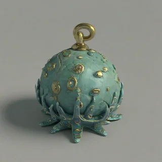 3d cartoon sea treasure object, on a plain white background, even lighting