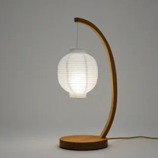 table top paper lantern lamp, on a plain white background, even lighting