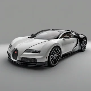 Bugatti sports car, on a plain white background, even lighting