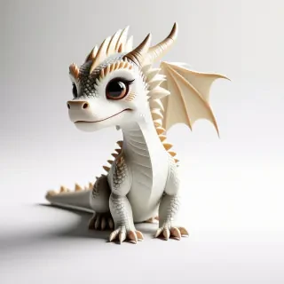 a tiny spiky baby white dragon