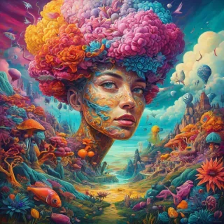 Vibrant awesome surrealism with bright colors