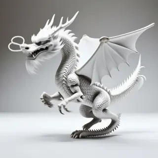 flying white dragon